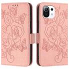For Xiaomi Mi 11 Lite Embossed Rose RFID Anti-theft Leather Phone Case(Pink) - 2