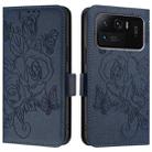 For Xiaomi Mi 11 Ultra Embossed Rose RFID Anti-theft Leather Phone Case(Dark Blue) - 2