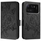 For Xiaomi Mi 11 Ultra Embossed Rose RFID Anti-theft Leather Phone Case(Black) - 2