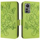 For Xiaomi 12 Lite Embossed Rose RFID Anti-theft Leather Phone Case(Green) - 2