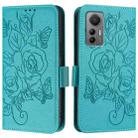 For Xiaomi 12 Lite Embossed Rose RFID Anti-theft Leather Phone Case(Light Blue) - 2