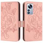 For Xiaomi 12 Pro / 12S Pro Embossed Rose RFID Anti-theft Leather Phone Case(Pink) - 2