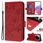 For Xiaomi 12S Ultra Embossed Rose RFID Anti-theft Leather Phone Case(Red) - 1