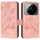 For Xiaomi 12S Ultra Embossed Rose RFID Anti-theft Leather Phone Case(Pink) - 2