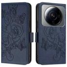 For Xiaomi 12S Ultra Embossed Rose RFID Anti-theft Leather Phone Case(Dark Blue) - 2