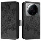 For Xiaomi 12S Ultra Embossed Rose RFID Anti-theft Leather Phone Case(Black) - 2