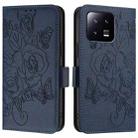 For Xiaomi 13 5G Embossed Rose RFID Anti-theft Leather Phone Case(Dark Blue) - 2