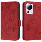 For Xiaomi 13 Lite 5G / Civi 2 Embossed Rose RFID Anti-theft Leather Phone Case(Red) - 2