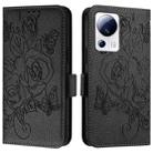 For Xiaomi 13 Lite 5G / Civi 2 Embossed Rose RFID Anti-theft Leather Phone Case(Black) - 2