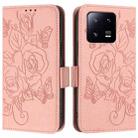 For Xiaomi 13 Pro 5G Embossed Rose RFID Anti-theft Leather Phone Case(Pink) - 2
