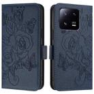 For Xiaomi 13 Pro 5G Embossed Rose RFID Anti-theft Leather Phone Case(Dark Blue) - 2