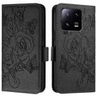For Xiaomi 13 Pro 5G Embossed Rose RFID Anti-theft Leather Phone Case(Black) - 2