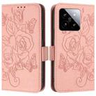 For Xiaomi 14 5G Embossed Rose RFID Anti-theft Leather Phone Case(Pink) - 2