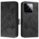 For Xiaomi 14 5G Embossed Rose RFID Anti-theft Leather Phone Case(Black) - 2