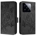 For Xiaomi 14 Pro 5G Embossed Rose RFID Anti-theft Leather Phone Case(Black) - 2