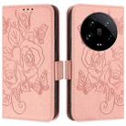 For Xiaomi 14 Ultra 5G Global Embossed Rose RFID Anti-theft Leather Phone Case(Pink) - 2