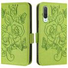 For Xiaomi Mi CC9 / Mi 9 Lite Embossed Rose RFID Anti-theft Leather Phone Case(Green) - 2