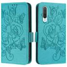 For Xiaomi Mi CC9 / Mi 9 Lite Embossed Rose RFID Anti-theft Leather Phone Case(Light Blue) - 2