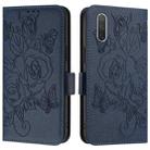 For Xiaomi Mi CC9e / Mi A3 Embossed Rose RFID Anti-theft Leather Phone Case(Dark Blue) - 2