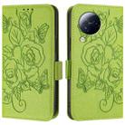 For Xiaomi Civi 3 5G Embossed Rose RFID Anti-theft Leather Phone Case(Green) - 2