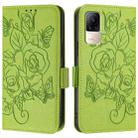 For Xiaomi Civi 1S Embossed Rose RFID Anti-theft Leather Phone Case(Green) - 2