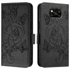 For Xiaomi Poco X3 / X3 NFC / X3 Pro Embossed Rose RFID Anti-theft Leather Phone Case(Black) - 2