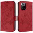 For Xiaomi Poco X3 GT Embossed Rose RFID Anti-theft Leather Phone Case(Red) - 2