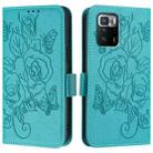 For Xiaomi Poco X3 GT Embossed Rose RFID Anti-theft Leather Phone Case(Light Blue) - 2