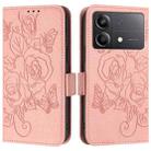 For Xiaomi Poco X6 Neo 5G Embossed Rose RFID Anti-theft Leather Phone Case(Pink) - 2