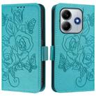 For Xiaomi Poco M7 Pro 5G Embossed Rose RFID Anti-theft Leather Phone Case(Light Blue) - 2