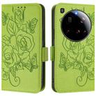 For Xiaomi 15 Ultra Embossed Rose RFID Anti-theft Leather Phone Case(Green) - 2
