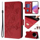 For Xiaomi 15 Ultra Embossed Rose RFID Anti-theft Leather Phone Case(Red) - 1