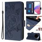 For Xiaomi 15 Ultra Embossed Rose RFID Anti-theft Leather Phone Case(Dark Blue) - 1