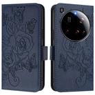 For Xiaomi 15 Ultra Embossed Rose RFID Anti-theft Leather Phone Case(Dark Blue) - 2