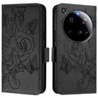 For Xiaomi 15 Ultra Embossed Rose RFID Anti-theft Leather Phone Case(Black) - 2