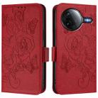 For Xiaomi Poco F7 Pro / F7 Ultra Embossed Rose RFID Anti-theft Leather Phone Case(Red) - 2
