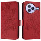 For Xiaomi Civi 5 Pro 5G Embossed Rose RFID Anti-theft Leather Phone Case(Red) - 2