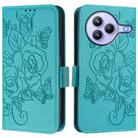 For Xiaomi Civi 5 Pro 5G Embossed Rose RFID Anti-theft Leather Phone Case(Light Blue) - 2