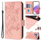 For Xiaomi Civi 5 Pro 5G Embossed Rose RFID Anti-theft Leather Phone Case(Pink) - 1