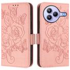 For Xiaomi Civi 5 Pro 5G Embossed Rose RFID Anti-theft Leather Phone Case(Pink) - 2