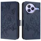 For Xiaomi Civi 5 Pro 5G Embossed Rose RFID Anti-theft Leather Phone Case(Dark Blue) - 2