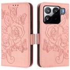 For Xiaomi 15S Pro 5G Embossed Rose RFID Anti-theft Leather Phone Case(Pink) - 2