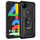 For Google Pixel 4a Shockproof TPU + PC Protective Case with 360 Degree Rotating Holder(Black) - 1