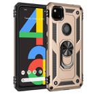 For Google Pixel 4a Shockproof TPU + PC Protective Case with 360 Degree Rotating Holder(Gold) - 1