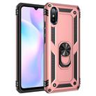 For Xiaomi Redmi 9A Shockproof TPU + PC Protective Case with 360 Degree Rotating Holder(Rose Gold) - 1