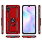 For Xiaomi Redmi 9A Shockproof TPU + PC Protective Case with 360 Degree Rotating Holder(Red) - 2