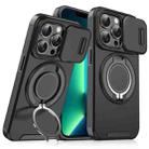 For iPhone 13 Pro Max Sliding Camshield Ring Holder Phone Case(Black) - 1