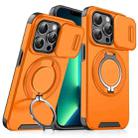 For iPhone 13 Pro Max Sliding Camshield Ring Holder Phone Case(Orange) - 1