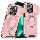 For iPhone 13 Pro Max Sliding Camshield Ring Holder Phone Case(Pink) - 1
