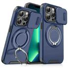 For iPhone 13 Pro Max Sliding Camshield Ring Holder Phone Case(Blue) - 1